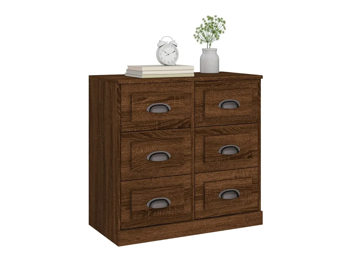 Aparador de madera contrachapada roble marrón 70x35,5x67,5 cm ES30703