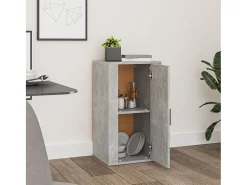 Aparador de madera contrachapada gris hormigón 40x33x70 cm