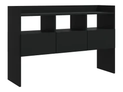 Aparador de madera contrachapada negro 105x30x70 cm