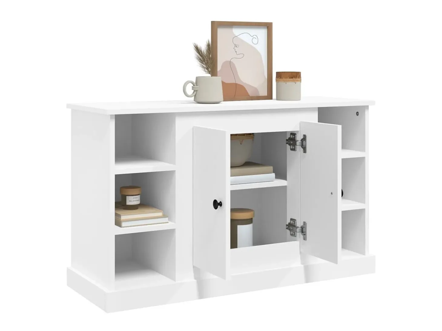 Aparador de madera contrachapada blanco 100x35,5x60 cm ES77857