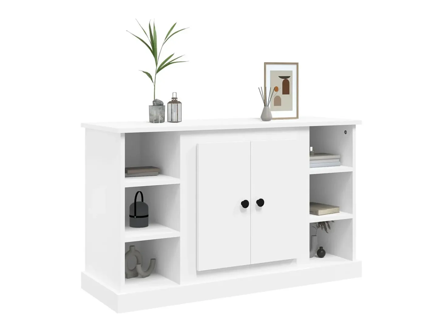 Aparador de madera contrachapada blanco 100x35,5x60 cm ES77857