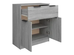 Aparador de madera contrachapada gris Sonoma 60x30x70 cm