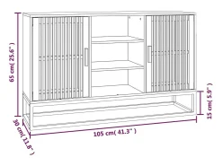Aparador de madera contrachapada negro 105x30x65 cm