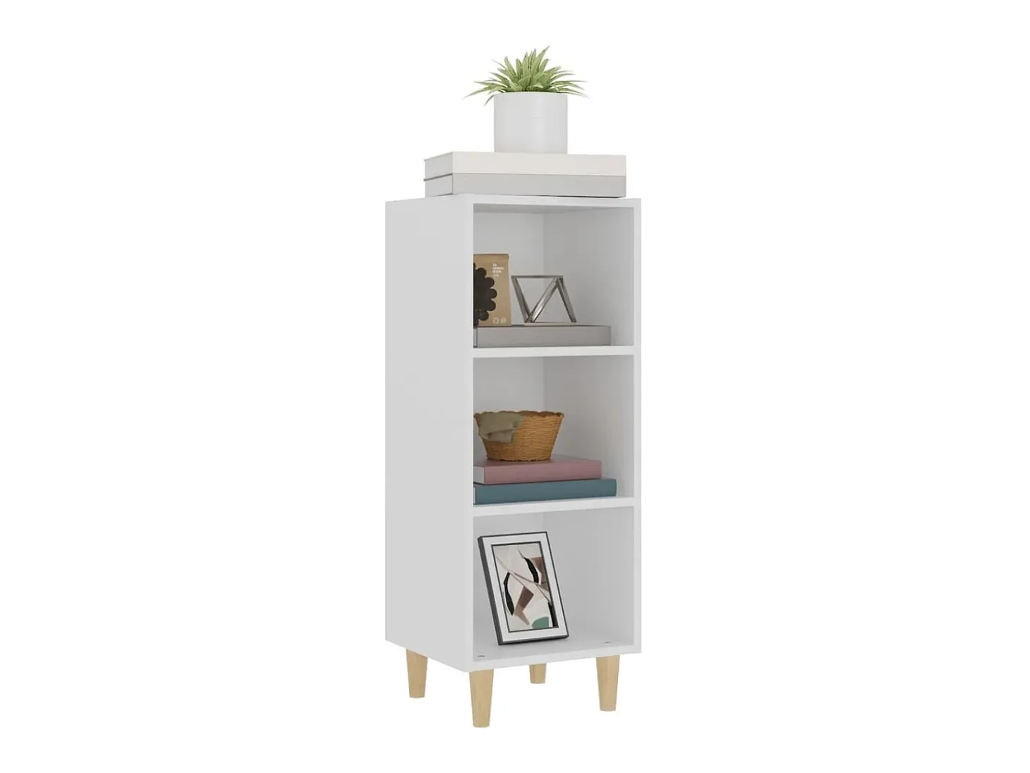 Aparador de madera contrachapada blanco 34,5x32,5x90 cm ES37627