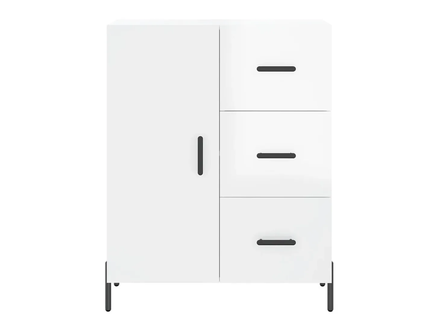 Aparador de madera contrachapada blanco brillante 69,5x34x90 cm ES65625
