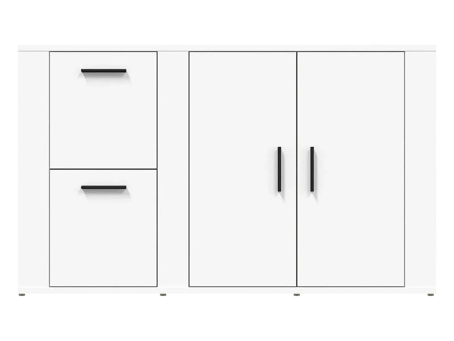 Aparador de madera contrachapada blanco 100x33x59,5 cm