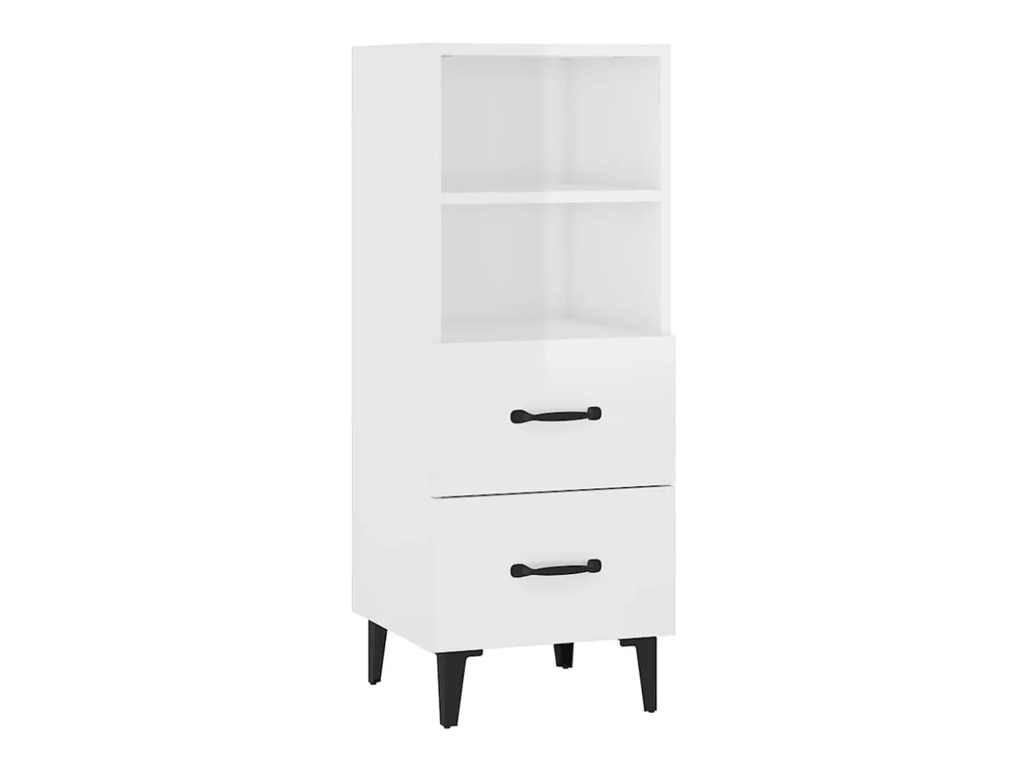 Aparador de madera contrachapada blanco brillante 34,5x34x90 cm ES94115