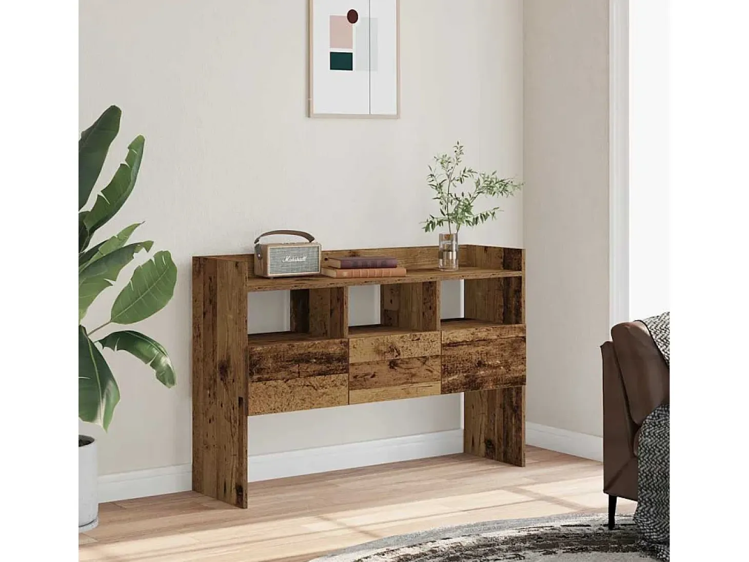 Aparador de madera contrachapada madera vieja 105x30x70 cm