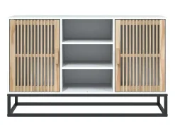 Aparador de madera contrachapada blanco 105x30x65 cm ES521823