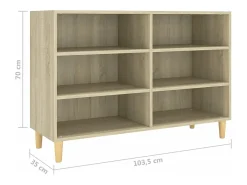 Aparador de madera contrachapada roble Sonoma 103,5x35x70 cm