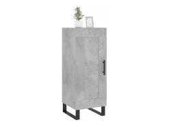 Aparador de madera contrachapada gris hormigón 34,5x34x90 cm