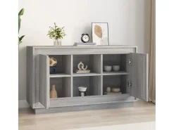 Aparador de madera contrachapada gris Sonoma 102x35x60 cm