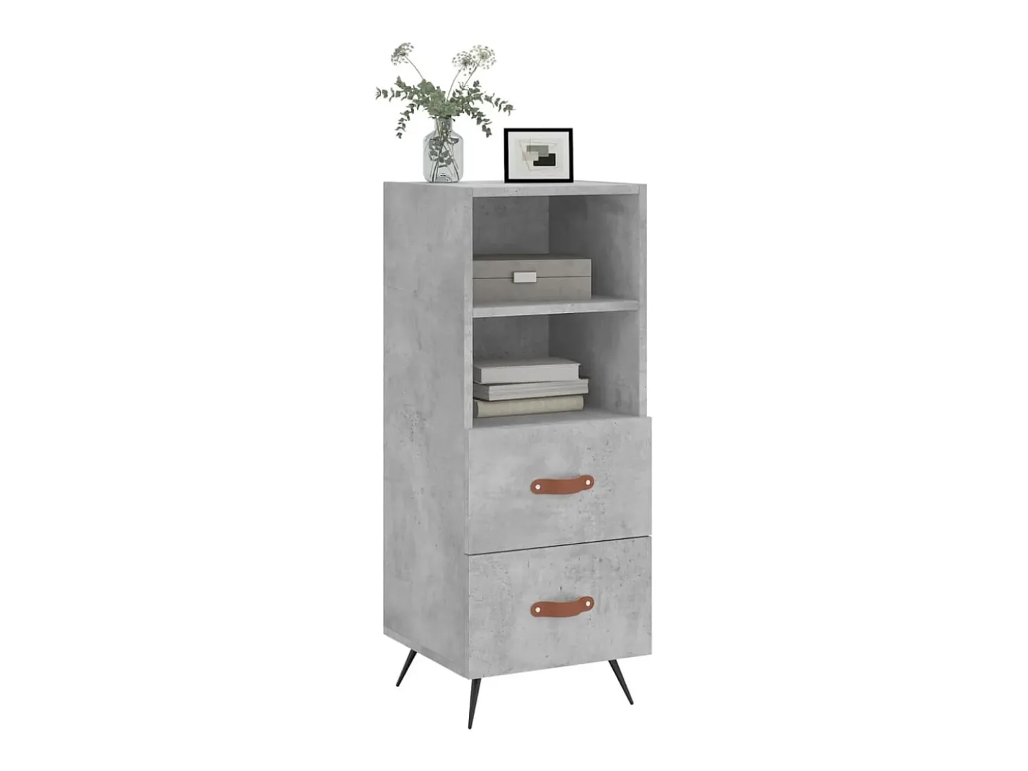 Aparador de madera contrachapada gris hormigón 34,5x34x90 cm ES36030