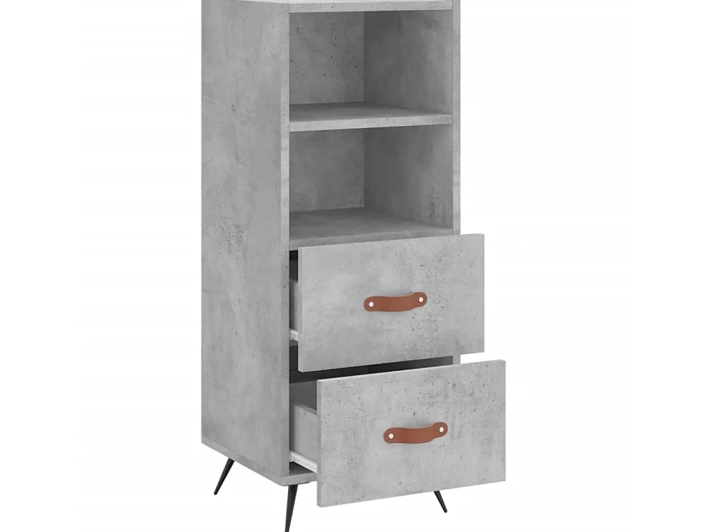 Aparador de madera contrachapada gris hormigón 34,5x34x90 cm ES36030