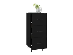 Aparador de madera contrachapada negro 34,5x34x90 cm ES12716