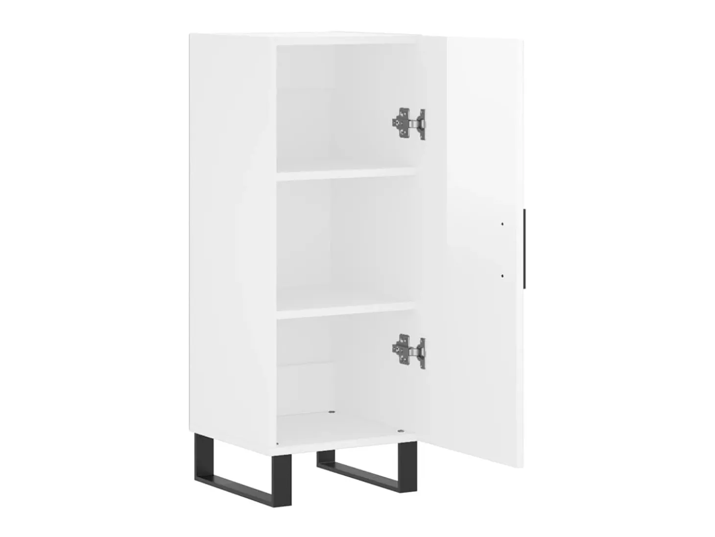 Aparador de madera contrachapada blanco brillante 34,5x34x90 cm ES90838