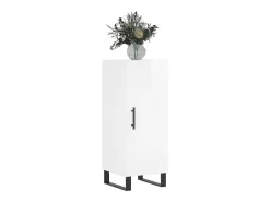 Aparador de madera contrachapada blanco brillante 34,5x34x90 cm ES90838