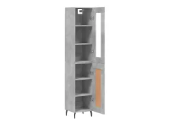 Aparador de madera contrachapada gris hormigón 34,5x34x180 cm ES91874