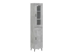 Aparador de madera contrachapada gris hormigón 34,5x34x180 cm ES91874