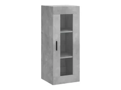 Aparador de madera contrachapada gris hormigón 34,5x34x180 cm ES91874