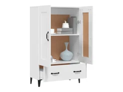Aparador de madera contrachapada blanco 70x31x115 cm