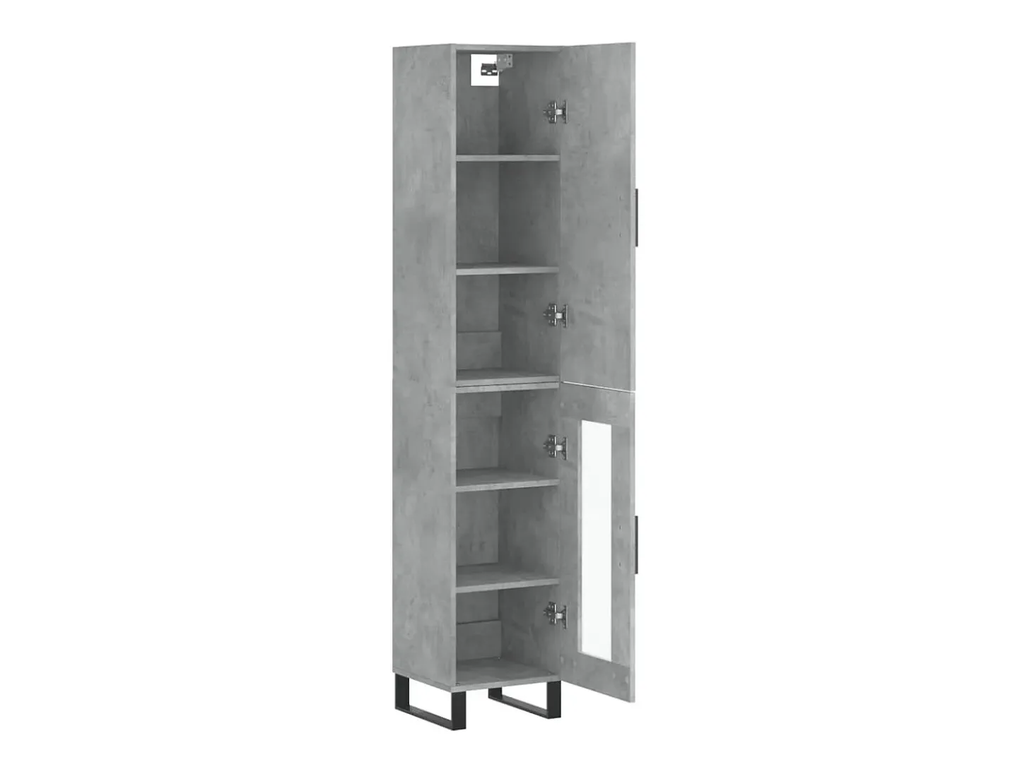 Aparador de madera contrachapada gris hormigón 34,5x34x180 cm