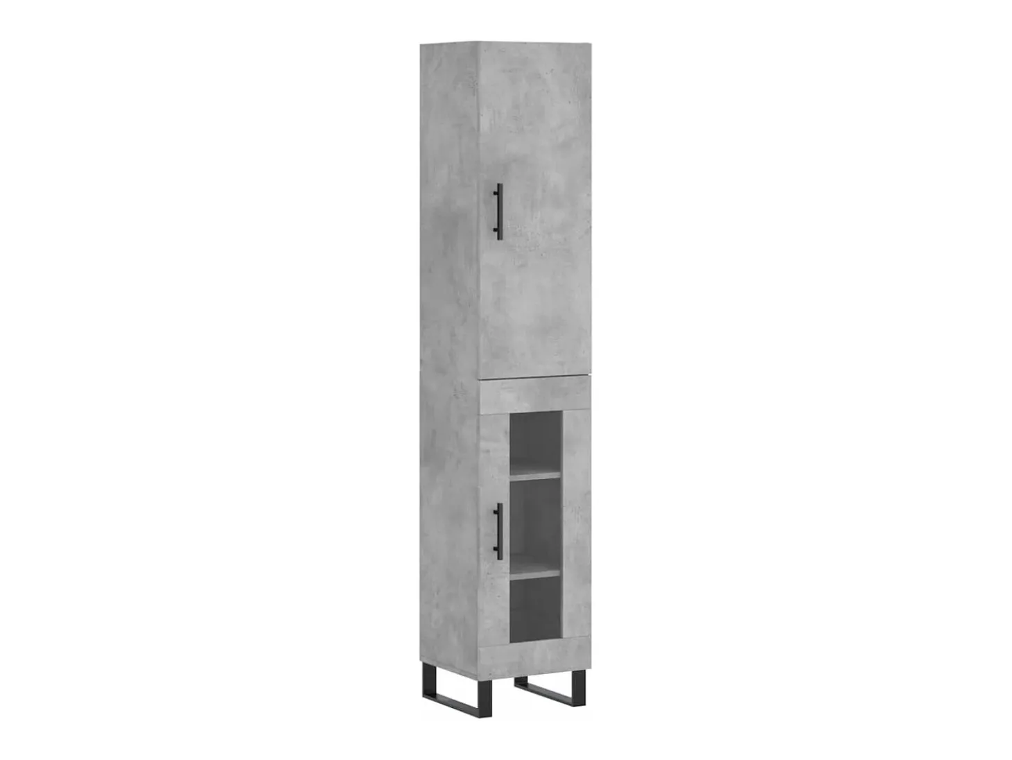 Aparador de madera contrachapada gris hormigón 34,5x34x180 cm
