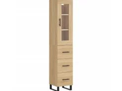 Aparador de madera contrachapada roble Sonoma 34,5x34x180 cm ES15178