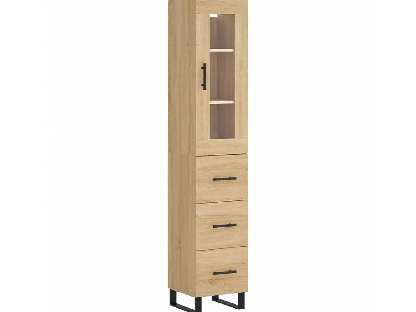 Aparador de madera contrachapada roble Sonoma 34,5x34x180 cm ES15178
