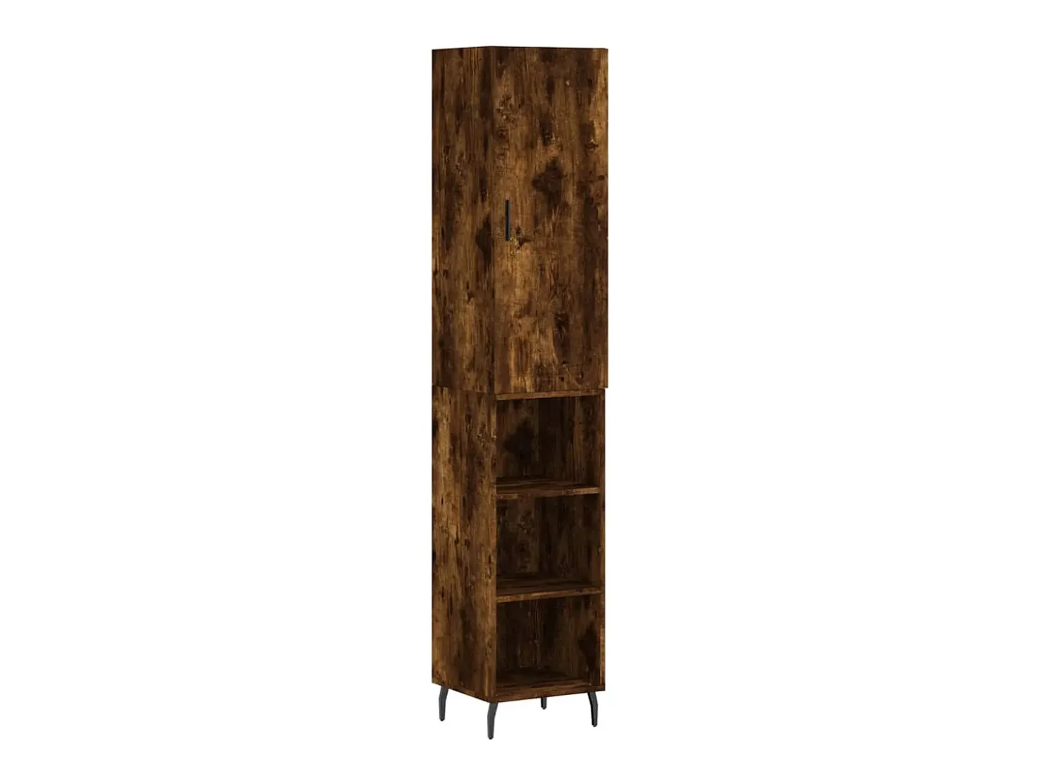 Aparador de madera contrachapada roble ahumado 34,5x34x180 cm