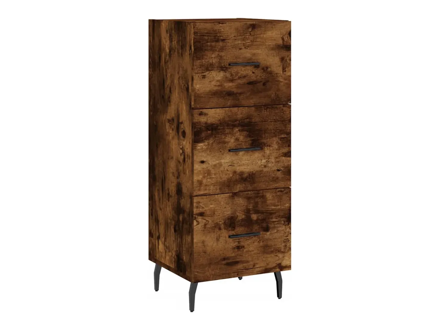 Aparador de madera contrachapada roble ahumado 34,5x34x180 cm