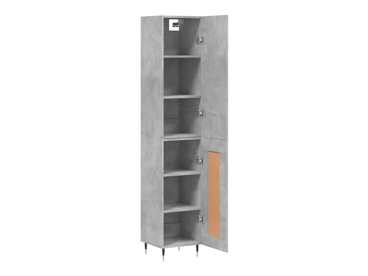 Aparador de madera contrachapada gris hormigón 34,5x34x180 cm