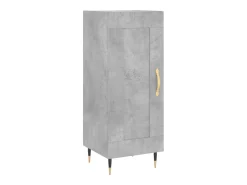 Aparador de madera contrachapada gris hormigón 34,5x34x180 cm