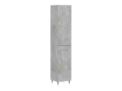 Aparador de madera contrachapada gris hormigón 34,5x34x180 cm