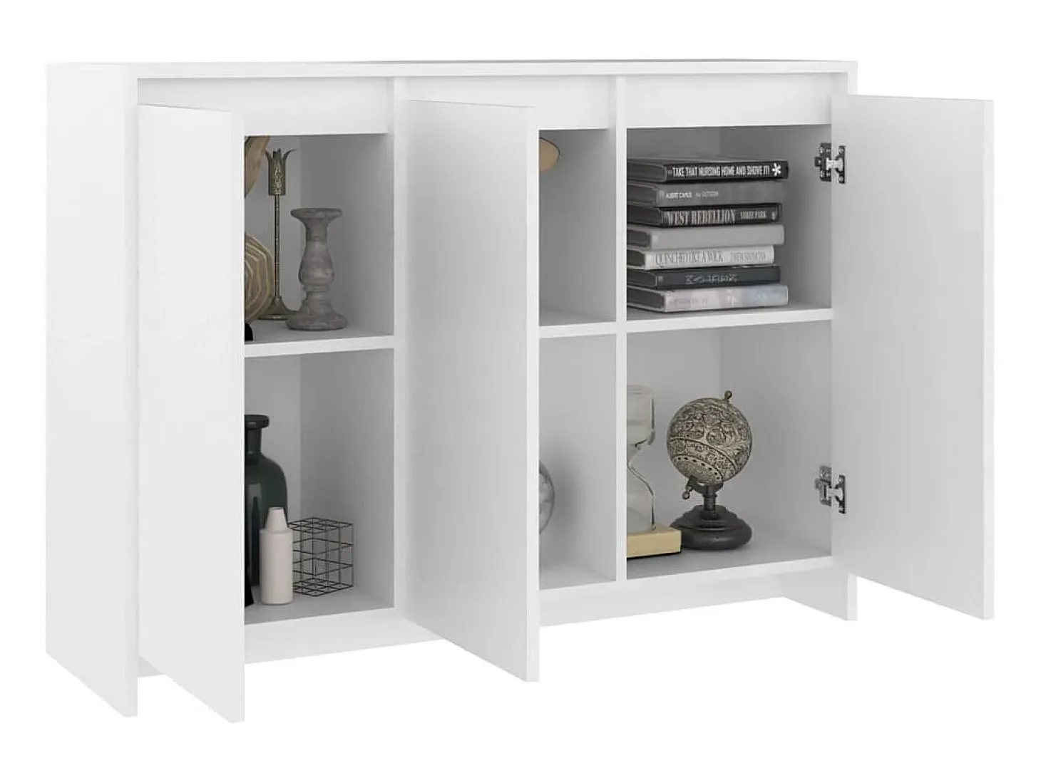 Aparador de madera contrachapada blanco 102x33x75 cm ES99068