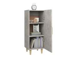 Aparador de madera contrachapada gris hormigón 34,5x34x90 cm