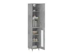 Aparador de madera contrachapada gris hormigón 34,5x34x180 cm ES74724
