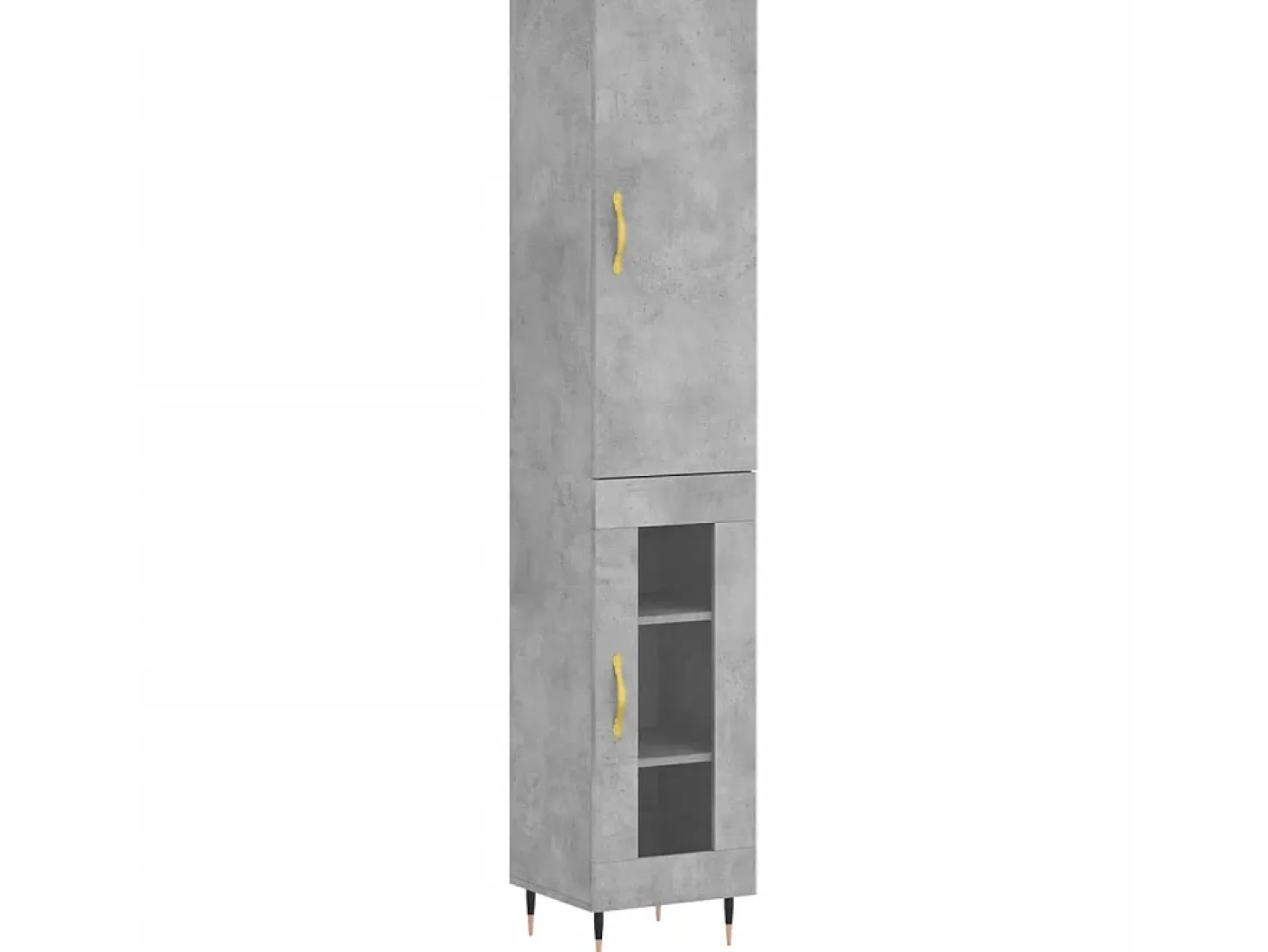 Aparador de madera contrachapada gris hormigón 34,5x34x180 cm ES74724
