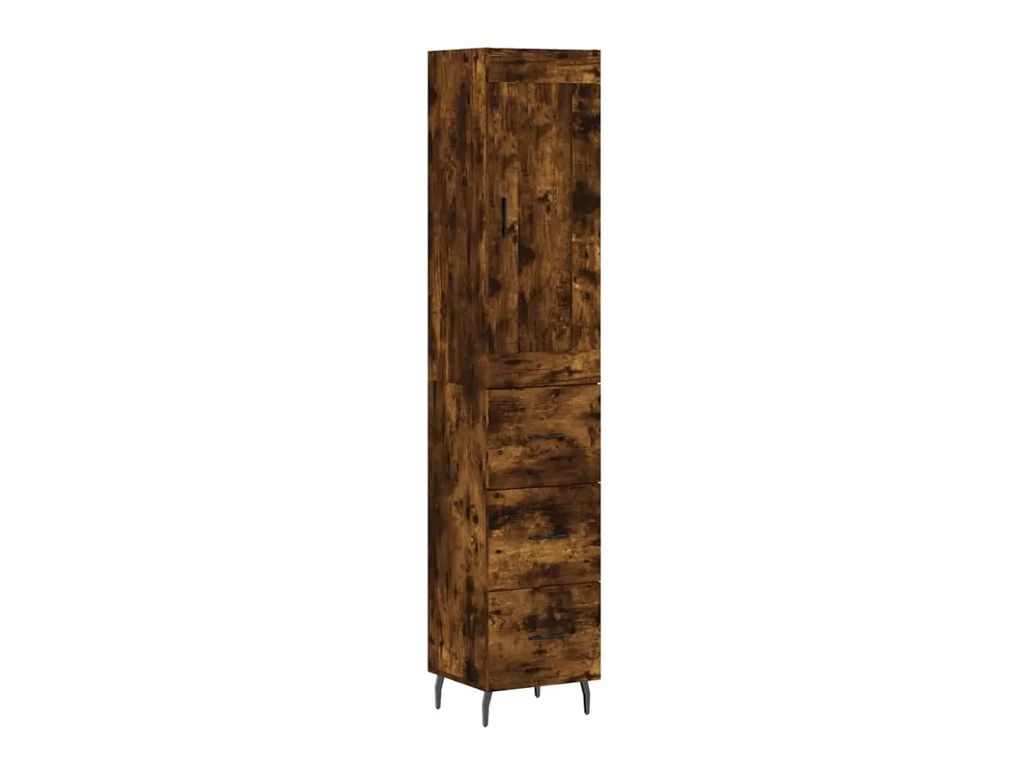Aparador de madera contrachapada roble ahumado 34,5x34x180 cm ES65288