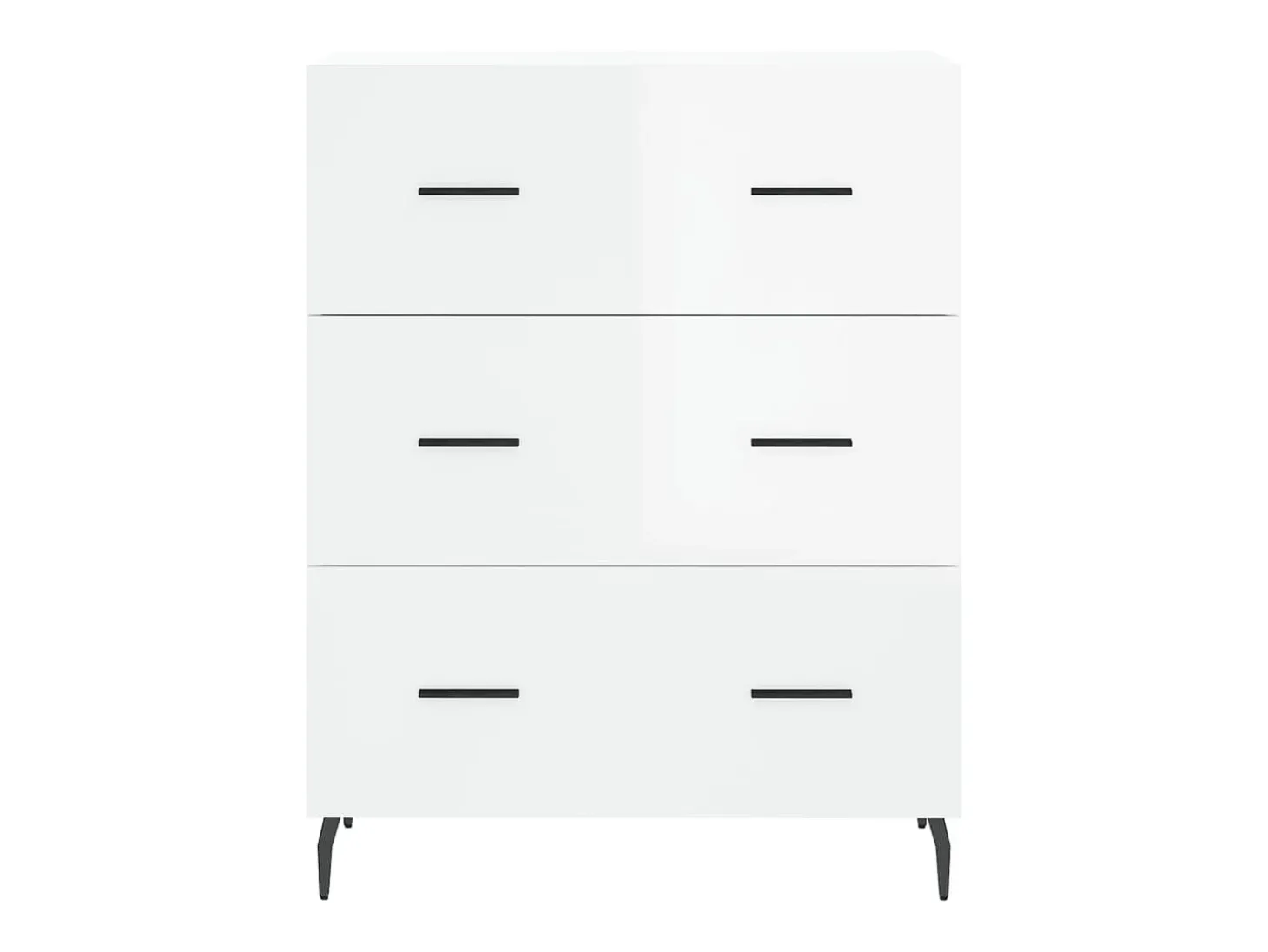 Aparador de madera contrachapada blanco brillante 69,5x34x90 cm ES23616