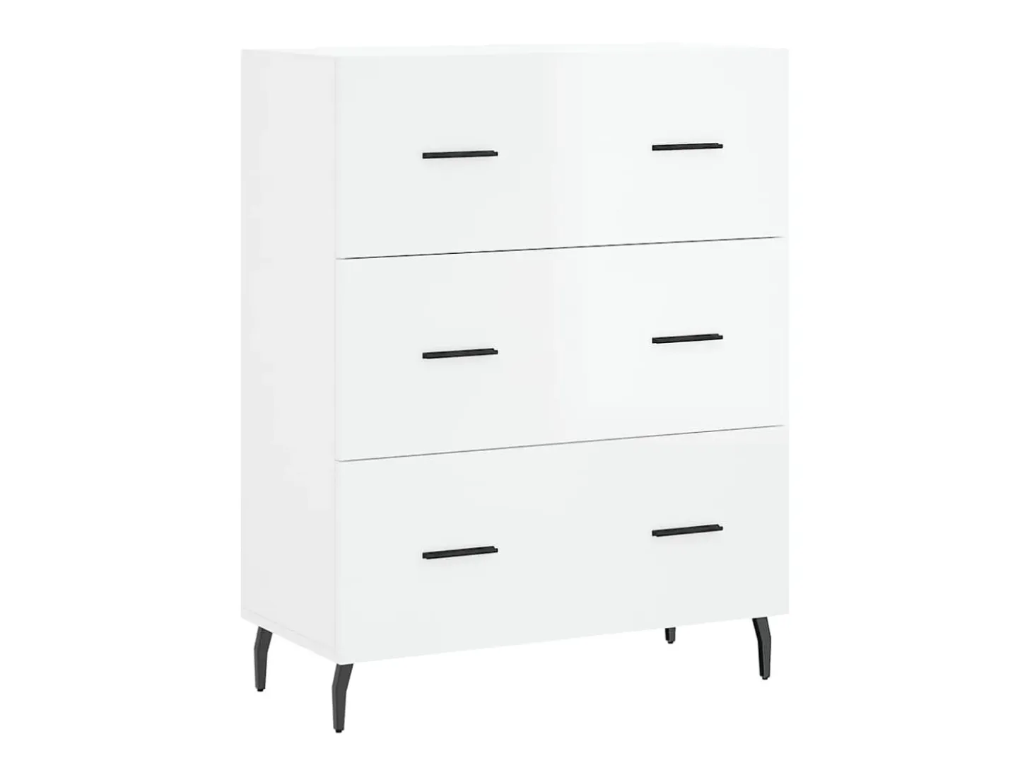 Aparador de madera contrachapada blanco brillante 69,5x34x90 cm ES23616