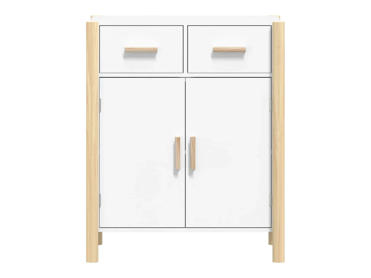 Aparador de madera contrachapada blanco 62x38x75 cm