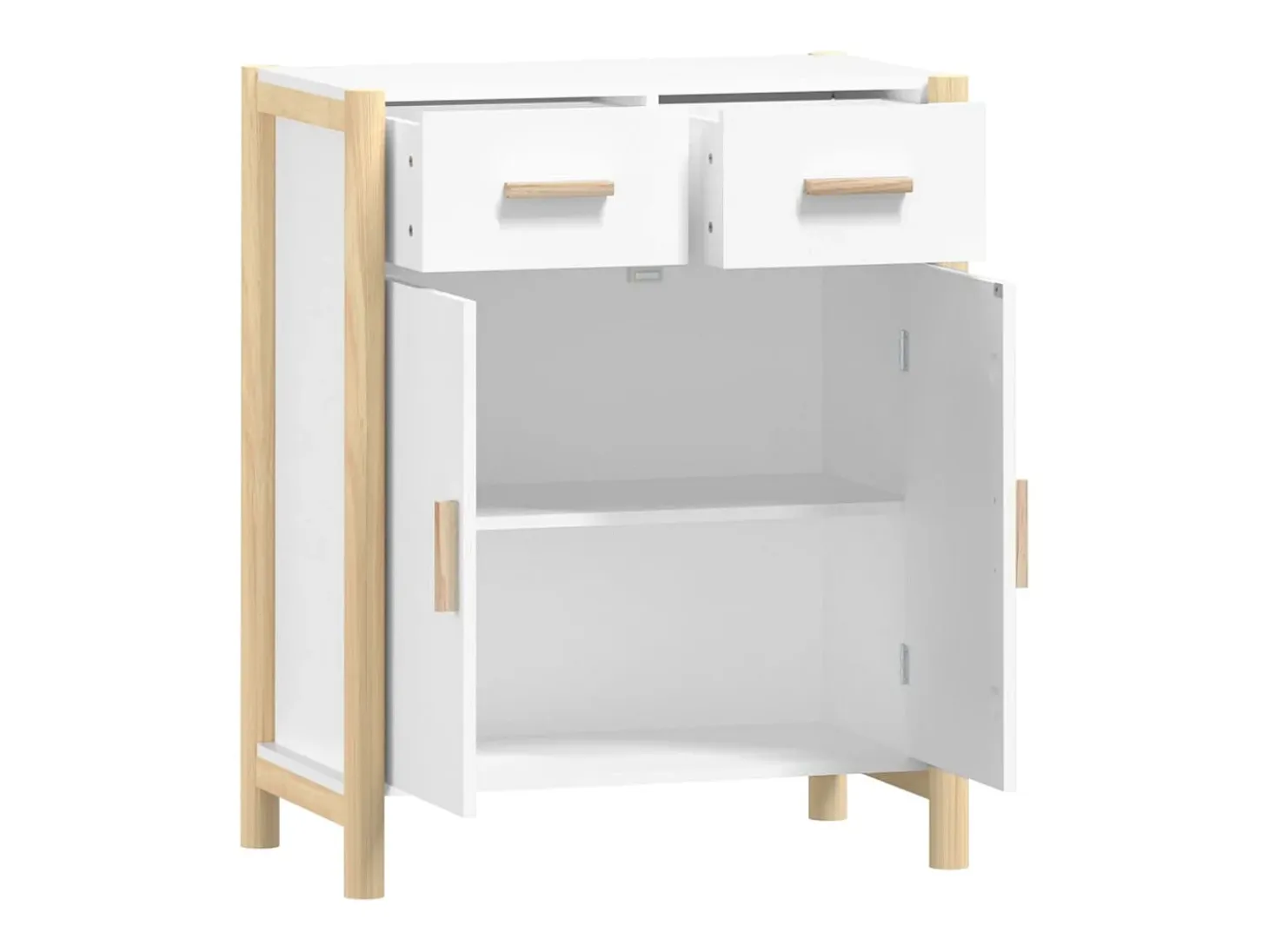Aparador de madera contrachapada blanco 62x38x75 cm