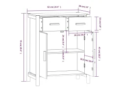 Aparador de madera contrachapada blanco 62x38x75 cm
