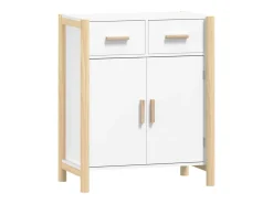 Aparador de madera contrachapada blanco 62x38x75 cm