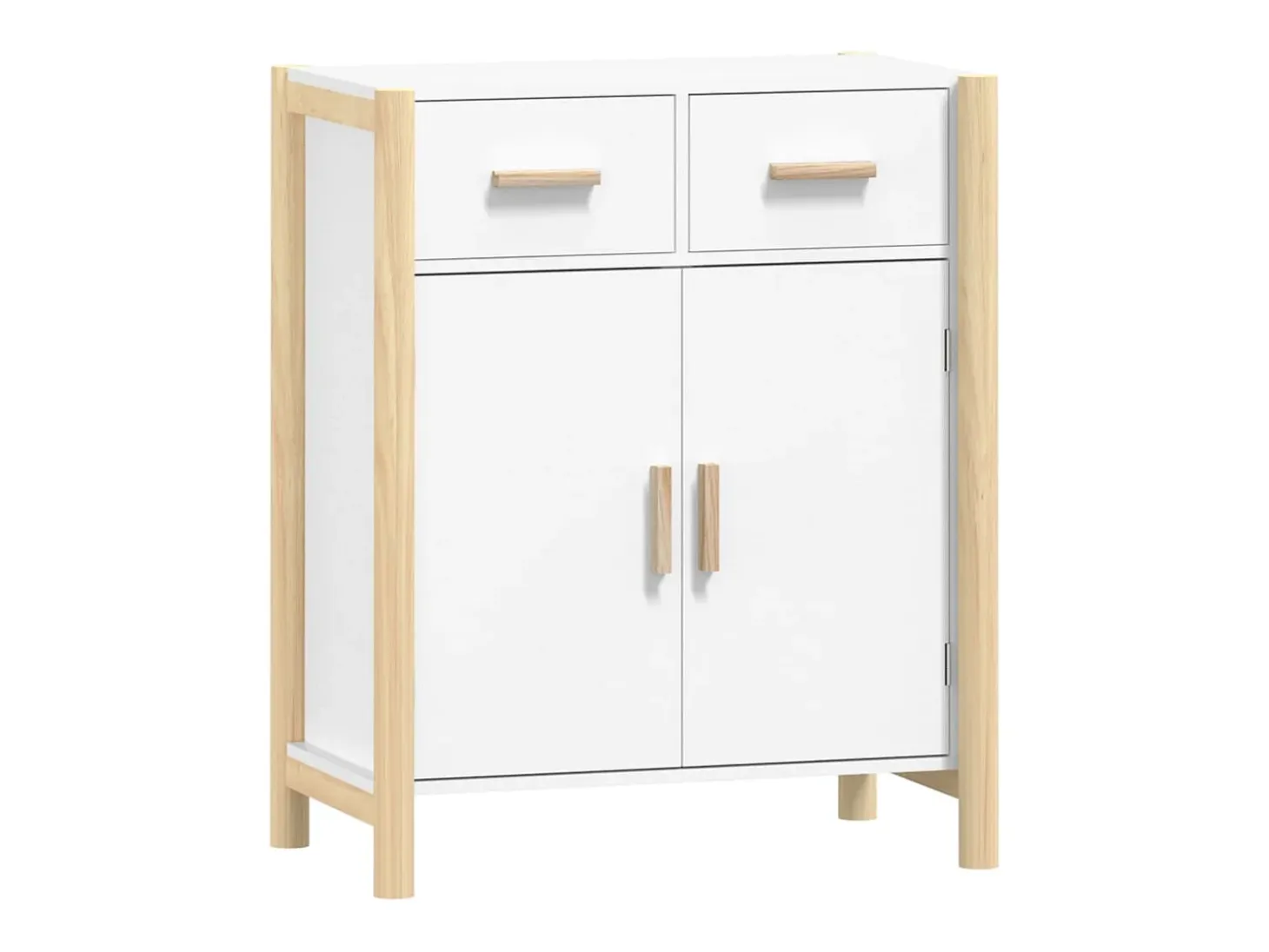 Aparador de madera contrachapada blanco 62x38x75 cm