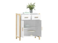Aparador de madera contrachapada blanco 62x38x75 cm
