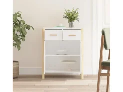 Aparador de madera contrachapada blanco 62x38x75 cm