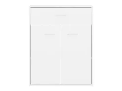Aparador de madera contrachapada blanco 60x30x75 cm