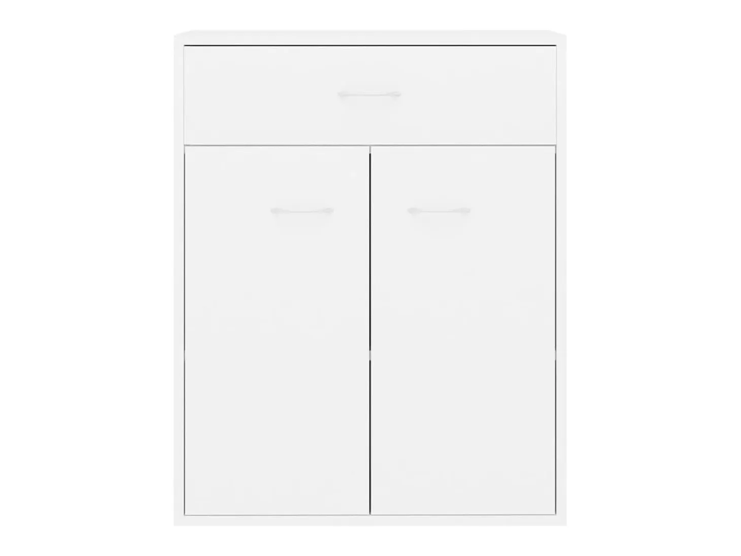 Aparador de madera contrachapada blanco 60x30x75 cm